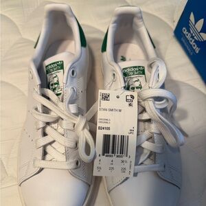 Adidas Stan Smith White and Green Sneakers